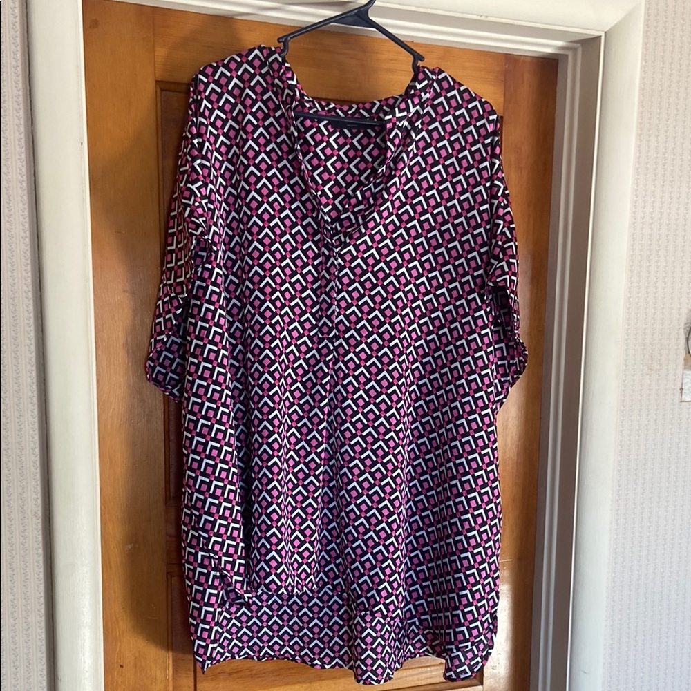 Lame Bryant Geometric Patterned Women's Top